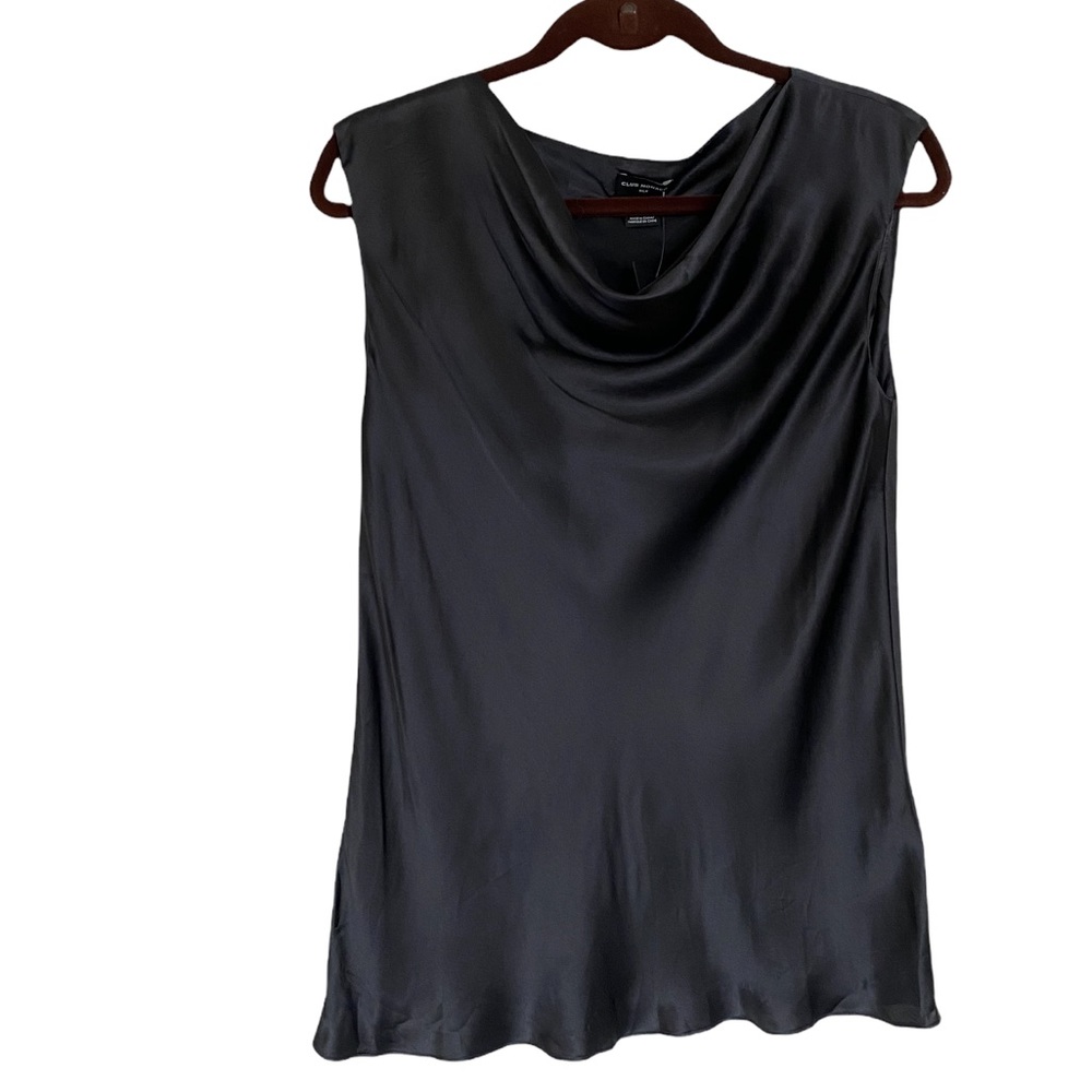NWT Club Monaco Black Silk Shirt